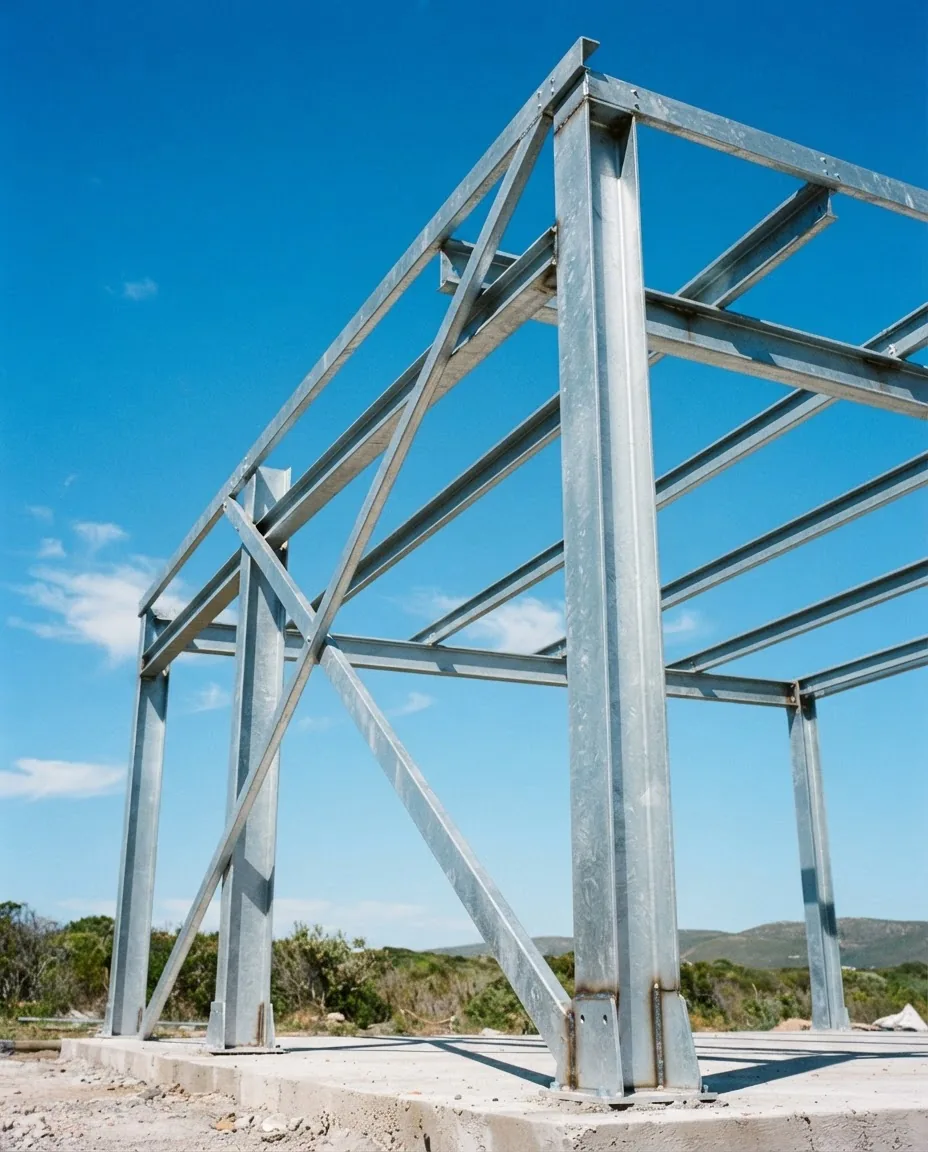 Steel carport frame installation